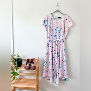 Lane Bryant Pink Floral Lena High Low Dress